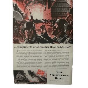 Vintage 1943 Milwaukee Road Compliments of Ad Advertisement